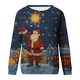 thumbnail image 5 of ZRGHAOYLQ Funny Christmas Santa Claus Graphic Novelty Shirts Women's Merry Christmas Crewneck Sweatshirts Loose Casual Long Sleeve Shirt Tops for Christmas Gift, 5 of 5