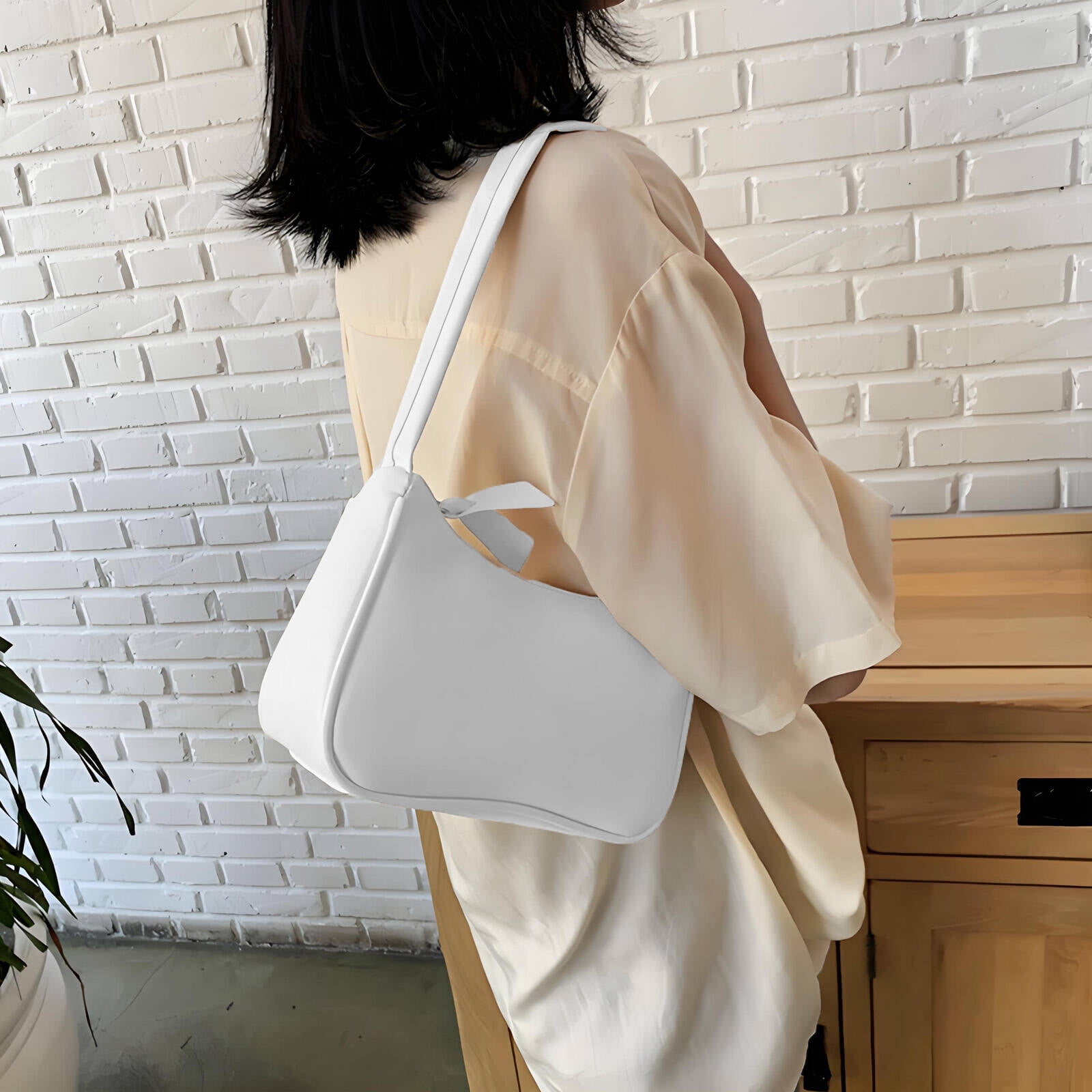 White Purse Vintage Versatile Shoulder Bag for Women Elegant White Purses with Ample Storage
