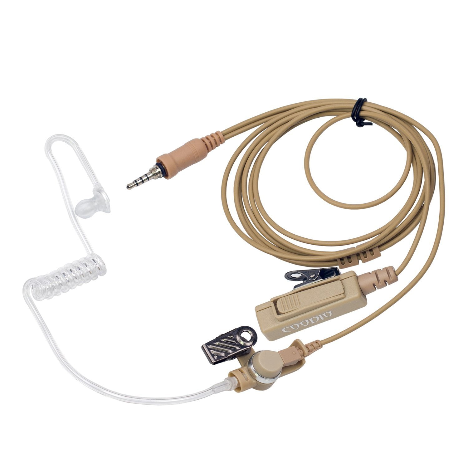 Beige Coodio Classic Surveillance Earpiece Security Headset Bodyguard