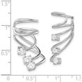 thumbnail image 3 of Sterling Silver Rhodium-Plated Cz Cuff Earrings (27 X 14) Made In China qe13690, 3 of 5