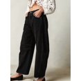 thumbnail image 4 of Pantalones Vaqueros Vintage de Cintura Baja, Elásticos, Estilo Boyfriend, de Pierna y con Realce de Glúteos para Mujer. Negro M, 4 of 7