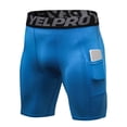 thumbnail image 4 of Paquete de 3 pantalones cortos deportivos para hombre, ropa interior de entrenamiento activo con bolsillo YEL  Pantalones cortos, 4 of 7