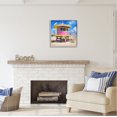 thumbnail image 3 of Stupell Industries Pink Lifeguard Hut Nature Painting Gray Framed Art Print Wall Art, 24 x 24, 3 of 9