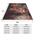 thumbnail image 3 of Fotbe Flower Crown Cat Manta de Franela Acolchonada con Estampado, Súper Suave y Esponjosa, Extra Grande para Sofá, Cama, Uso Todo el Año-50"x40", 3 of 7