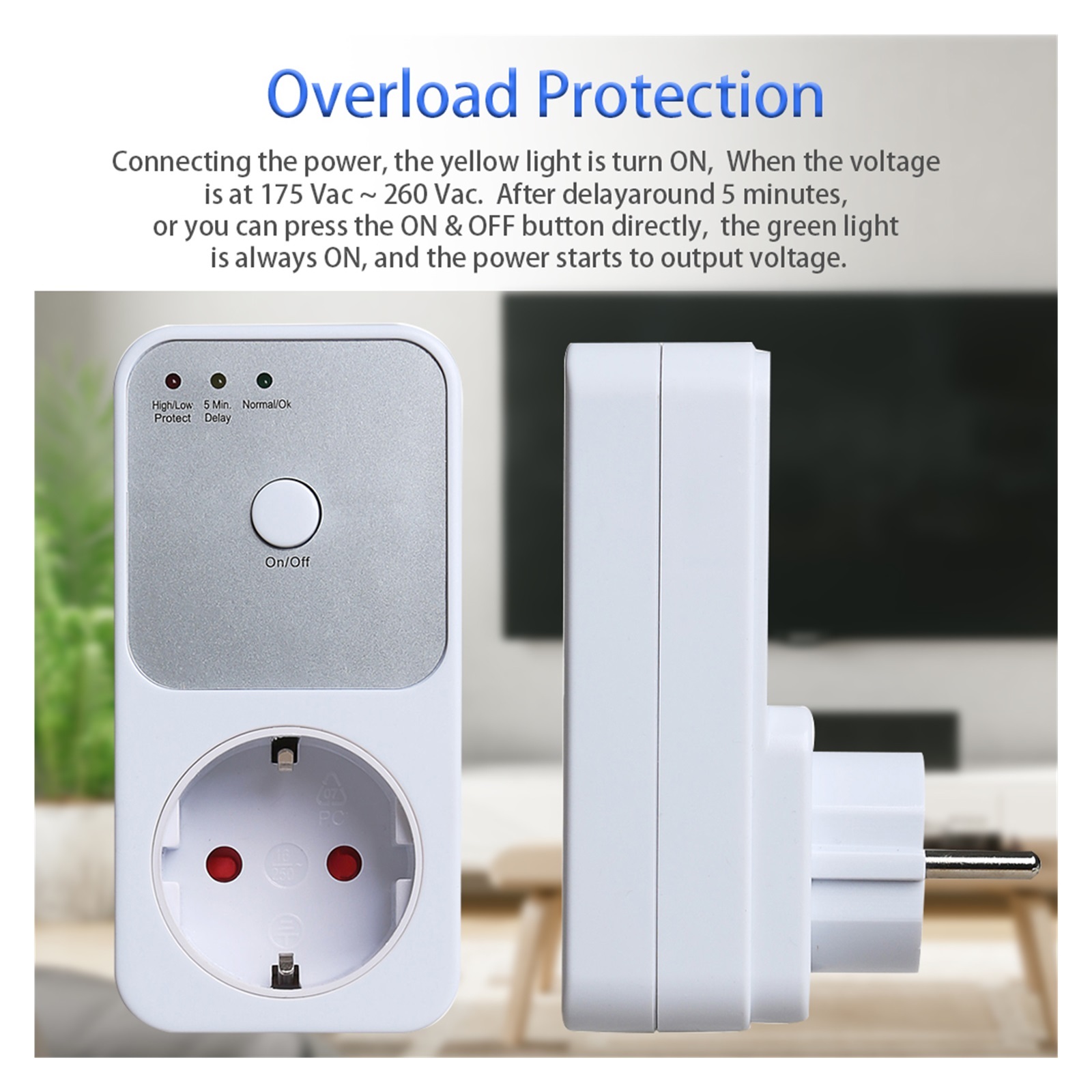 2pcs Surge Safe Protector Socket Voltage Protector Electrical Automatic Stabilizer For Refrigerator Switcher