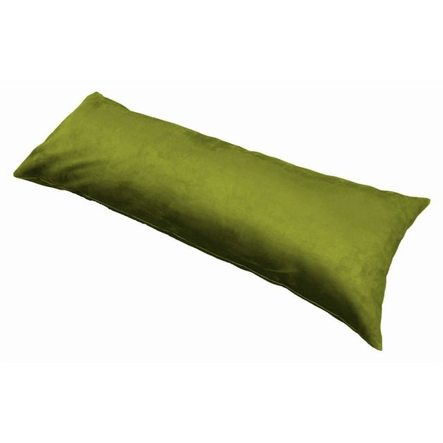 Ultra-Soft Plush Micro-Suede Body Pillow Cover with Hidden Zipper 20” X 54” (Olive)