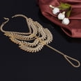 thumbnail image 2 of AYYUFE Tassel Ankle Bracelet Multi-Layer Anklet Golden Leaves Chain Toe Ring Barefoot, 2 of 5