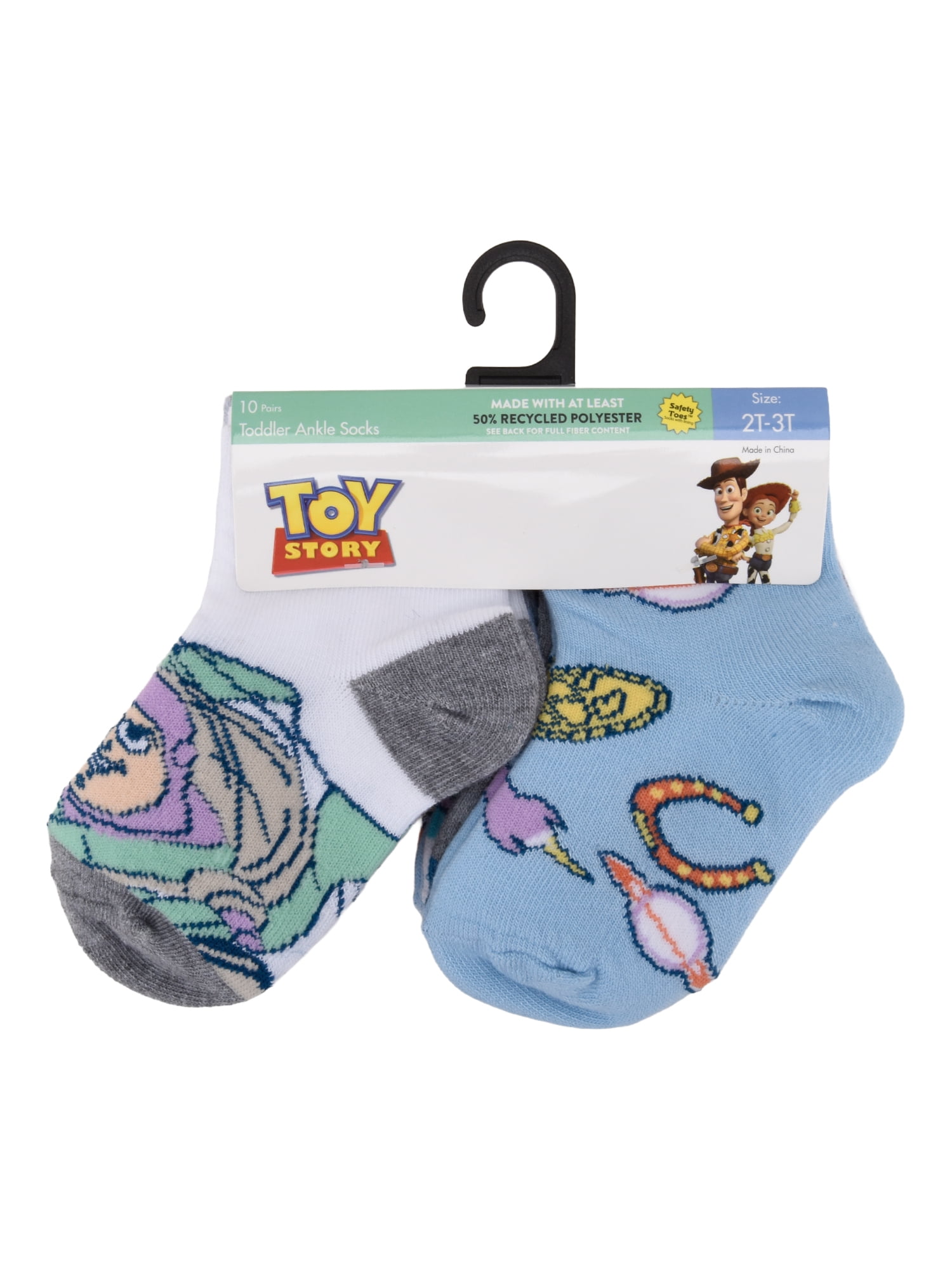 Toy Story Infant Toddler 10-Pack Ankle Socks, Sizes 12M-5T