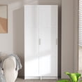 thumbnail image 5 of Tall Narrow Storage Cabinet 70.87" Tall Bathroom Cabinet with 3 Adjustable Shelves, Single Door, Space-Saving Corner Cupboard for Small Spaces for Living Room/Kitchen/Laundry/Bedroom, White, 5 of 9