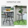 thumbnail image 4 of Mosaic Patio Table, Round Coffee Table with Metal Frame, Garden Furniture for Outdoor, Poolside, Green, 4 of 7