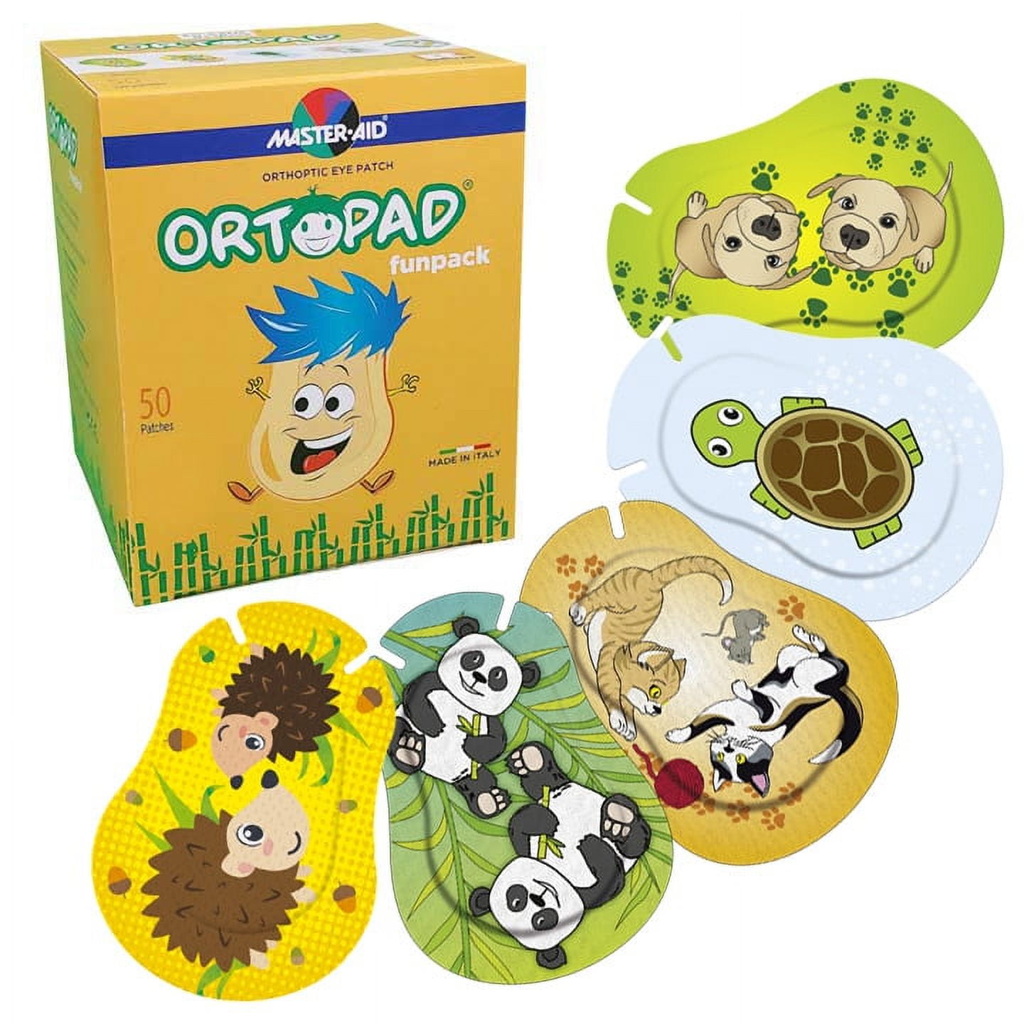 Ortopad Bamboo Adhesive Eye Patches, Fun Pack, 50/Box