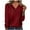 Wine, variant on aidice T Shirts for Women Casual V Neck Crisscross Long Sleeve Button Tops Tunic Comfy Fitting Shirts