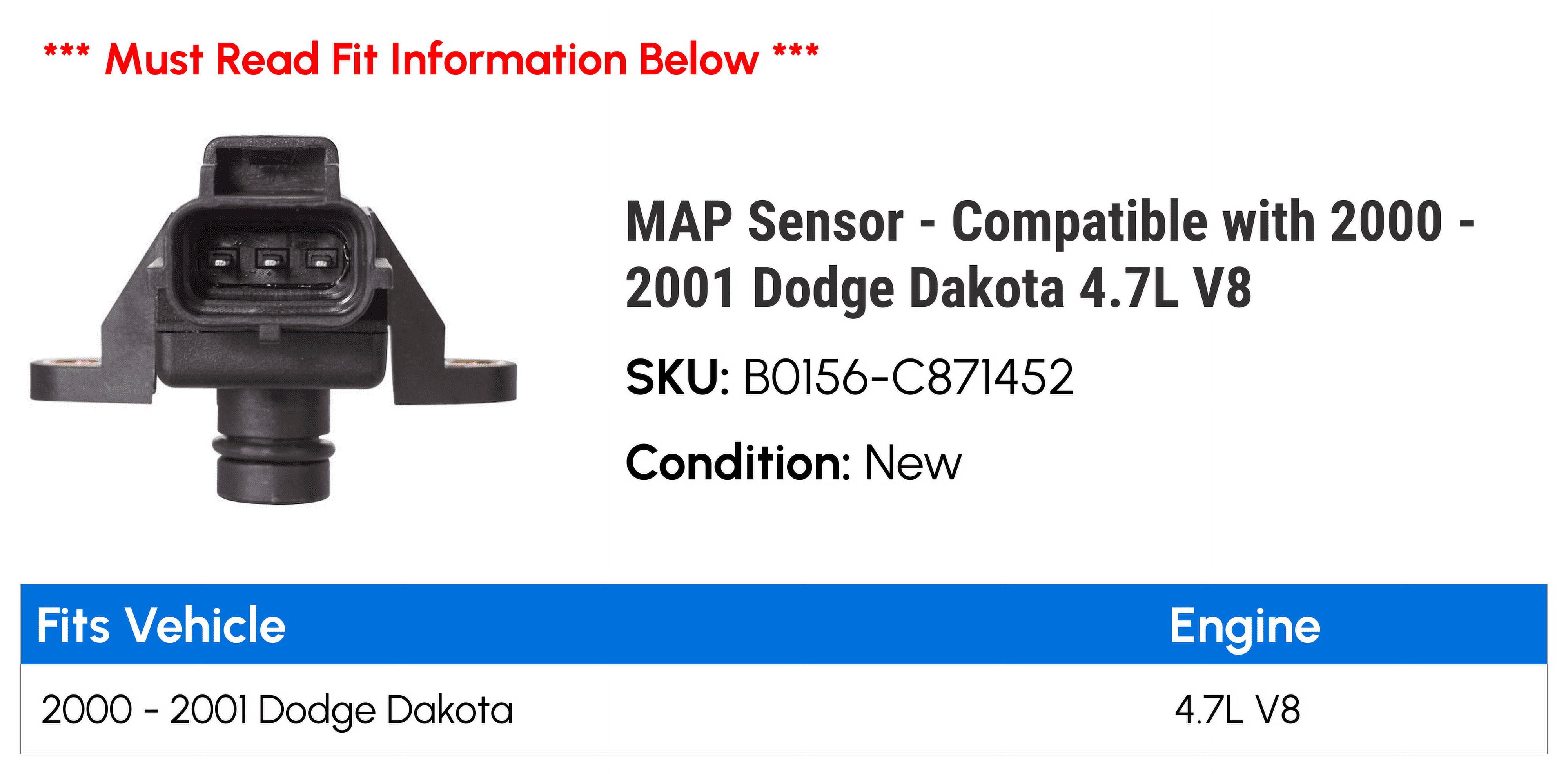 MAP Sensor - Compatible with 2000 - 2001 Dodge Dakota 4.7L V8 - Spectra Premium