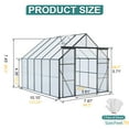 thumbnail image 2 of Kosynda 8' x 10' Polycarbonate Greenhouse with Double Door and Anchor, Aluminum Heavy Duty Walk-in Green Houses Kit with Rain Gutter and Roof Vent for Outdoor Backyard Garden in All Season, Black, 2 of 7