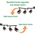 thumbnail image 4 of CRAFTRONOS 6 Light Foldable Track Lighting Kit, Matt Black Brass Finish Adjustable with Moden Flush Mount Ceiling Spotlight for Kitchen,Dining,Living, 4 of 7