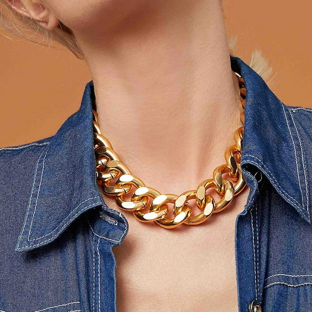Koszal Unisex Thick Link Chain Short Necklace Hip Hop Party Club