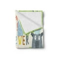 thumbnail image 2 of Forever Friends Soft Flannel Fleece Blanket, Calligraphic Design of Colorful Funny Creatures Nature Exotic Leaves, Cozy Plush for Indoor and Outdoor Use, 70" x 90", Ivory Multicolor, by Ambesonne, 2 of 5