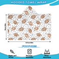 thumbnail image 2 of Football with Symbols Pattern Hooded Bath Towel，50"x30" for Ages 3 To 12 Kids, Quick Dry Lightweight Soft Microfiber Hood Beach Towel Cover Up for Kids, 2 of 7