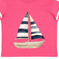thumbnail image 4 of Inktastic Blue Striped Sailboat Nautical Boys or Girls Toddler T-Shirt, 4 of 5