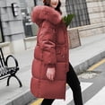 thumbnail image 7 of Niaviben Puffer Jacket Womens with Hood Zip Up Jackets for Women's Thickened Down Jacket Winter Coat for Women Winter Jackets for Women Puffy Jackets for Women with Hood Red L, 7 of 7