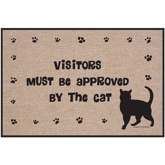 High Cotton Funny Welcome Doormat - Visitors Must Be Approved by The Cat.