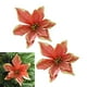 thumbnail image 4 of EeaseMX 10 flores artificiales con purpurina de 13 cm para decoración de árbol de Navidad (rojas), 4 of 7
