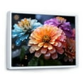 thumbnail image 2 of Designart "Moonlit Zinnias I" Zinnias Floater Framed Canvas Art Print, 2 of 5