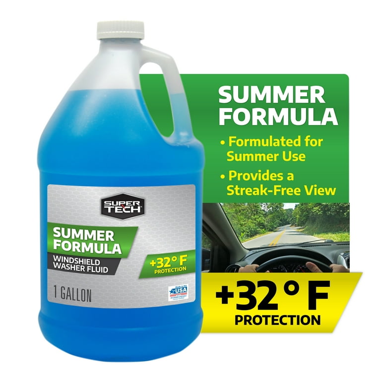 AutoZone Summer Windshield Washer Fluid, Removes dirt, Safe for the  environment, Removes grime + 32°F, 1 Gallon, Blue, 152889