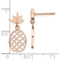 thumbnail image 4 of Chisel Stainless Steel Polished Rose IP-plated Pineapple Post Dangle Earrings - 22.5mm, 4 of 6