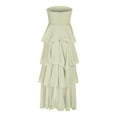 thumbnail image 6 of Puntoco Summer dresses for women 2025 Ladies' summer slim fit sexy fashion strapless backless cake dress sleeveless one shoulder dress Green L(L), 6 of 7
