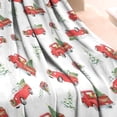 thumbnail image 3 of Red Christmas Truck Pattern Blanket,Comfortable Soft Flannel Throw Blanket,All Season,Warm Lightweight Blankets for Sofa Bed Couch Living Room Chair,30"x40", 3 of 4