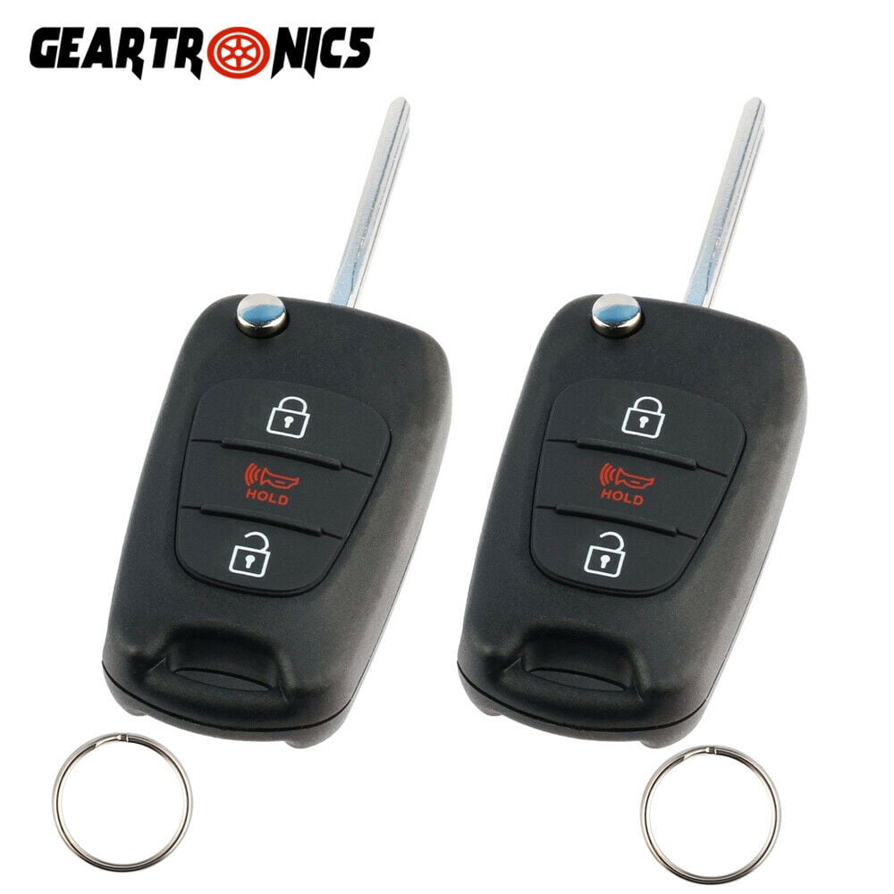 For 2011 2012 2013 Hyundai Kia Sportage Soul Keyless Flip Remote Car Key Fob Shell Case Pad, Pack of 2