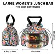 thumbnail image 5 of Pioneer Flower Floral Print Pattern Drawstring Lunch Bag Women - Drawstring Lunch Bag Insulated for Work Office - Stain-Resistant Large Lunchbags for Women with Multi-Pockets, 5 of 6