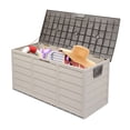 thumbnail image 2 of EDOEMSE 75gal 260L Large Deck Box, Outdoor Storage Box for Patio Furniture,Garden,Cushions Toys Lockable Seat,Brown, 2 of 15
