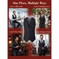 thumbnail image 5 of Men's Formal Slim Suit Vest V Neck Button Down Solid Waistcoat with Patch Pockets for Wedding Business L, 5 of 8