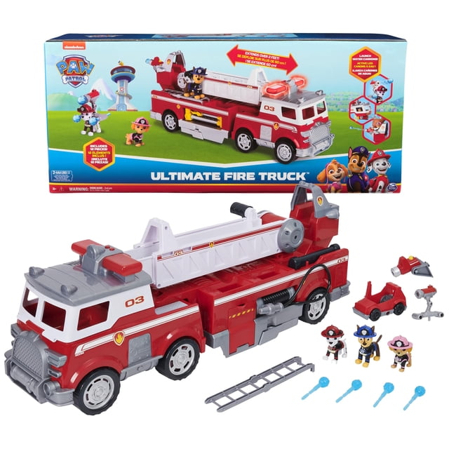 Camión de bomberos de juguete Paw Patrol Ultimate Rescue con figuras 3+