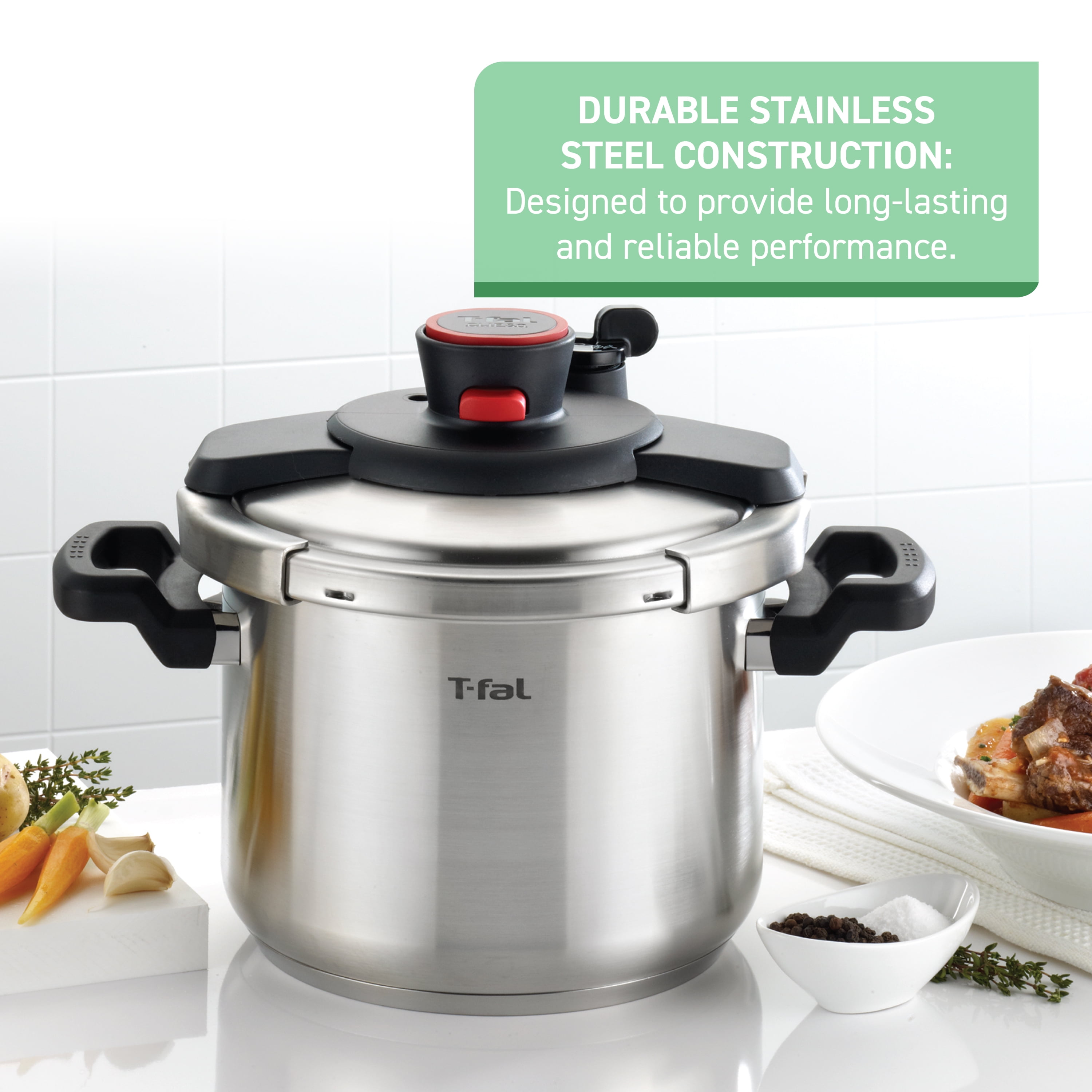 T-fal Large Gauge Induction Compatible 22 Qt. Polished Aluminum Canner & Pressure Cooker, Silver - Walmart.com T-fal Large Gauge Induction Compatible 22 Qt. Polished Aluminum Canner & Pressure Cooker, Silver - Walmart.com