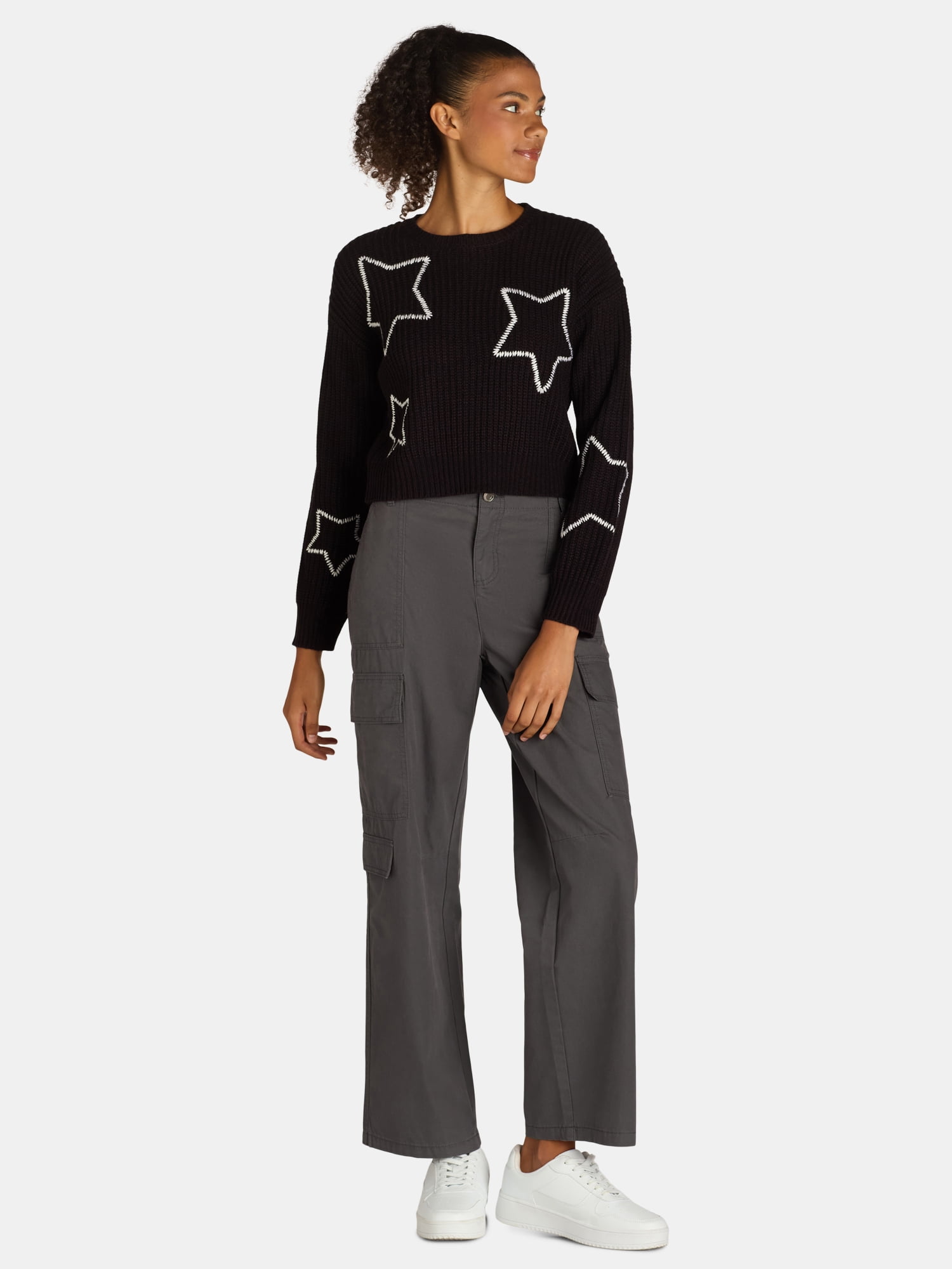 No Boundaries Women's Whipstitch Sweater