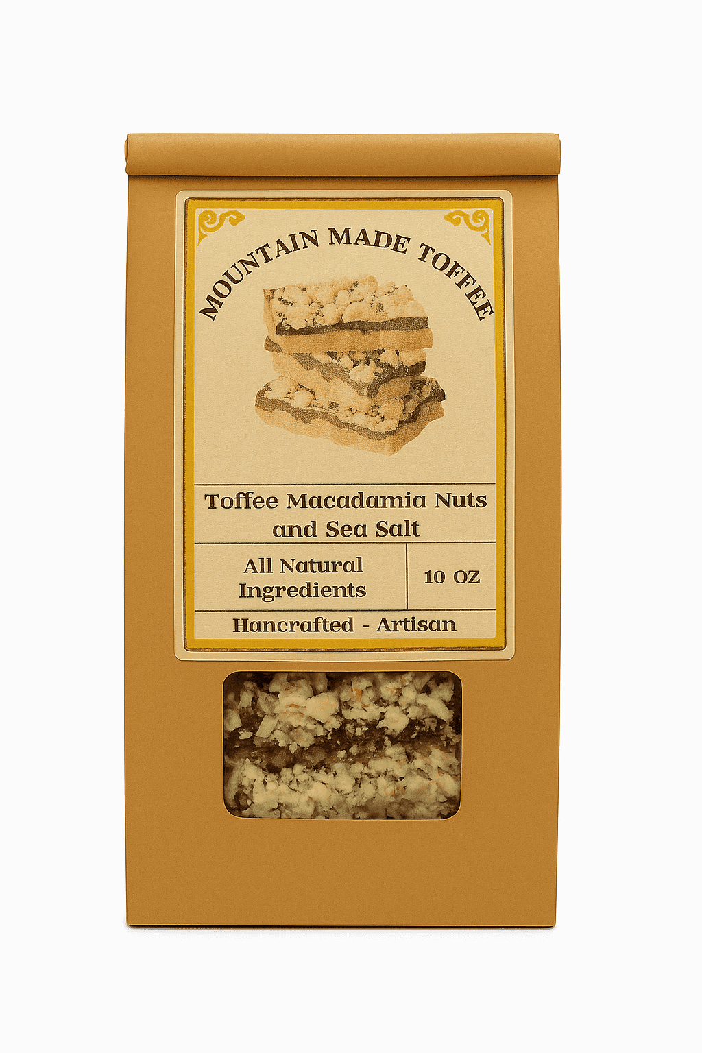 Toffee with Macadamia Nuts and Sea Salt 16oz