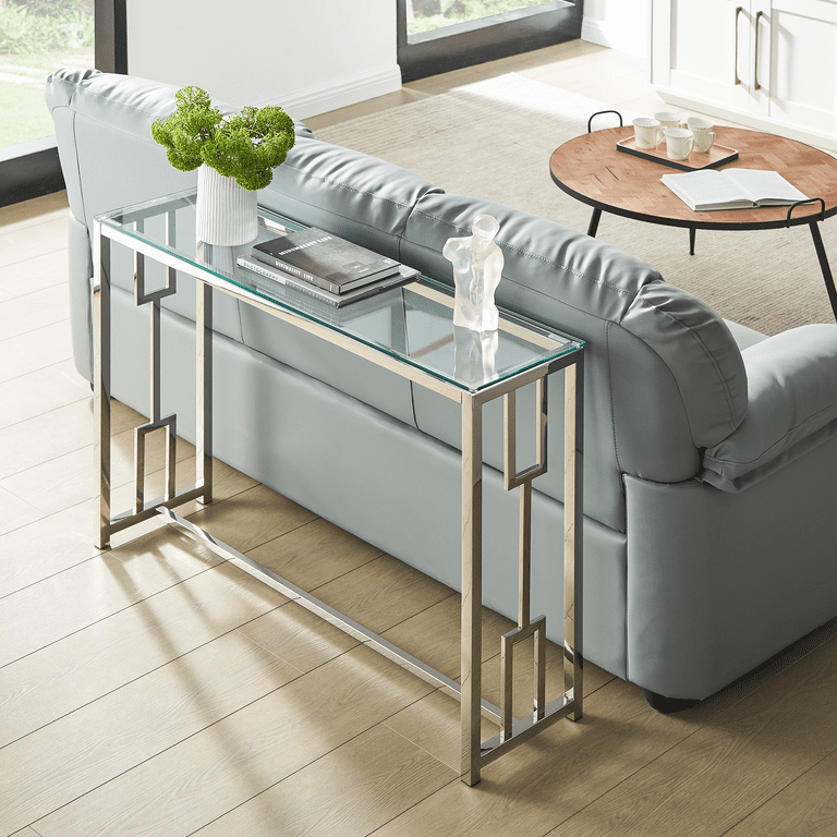 Modern Glass Top Sofa Table Baci Living Room