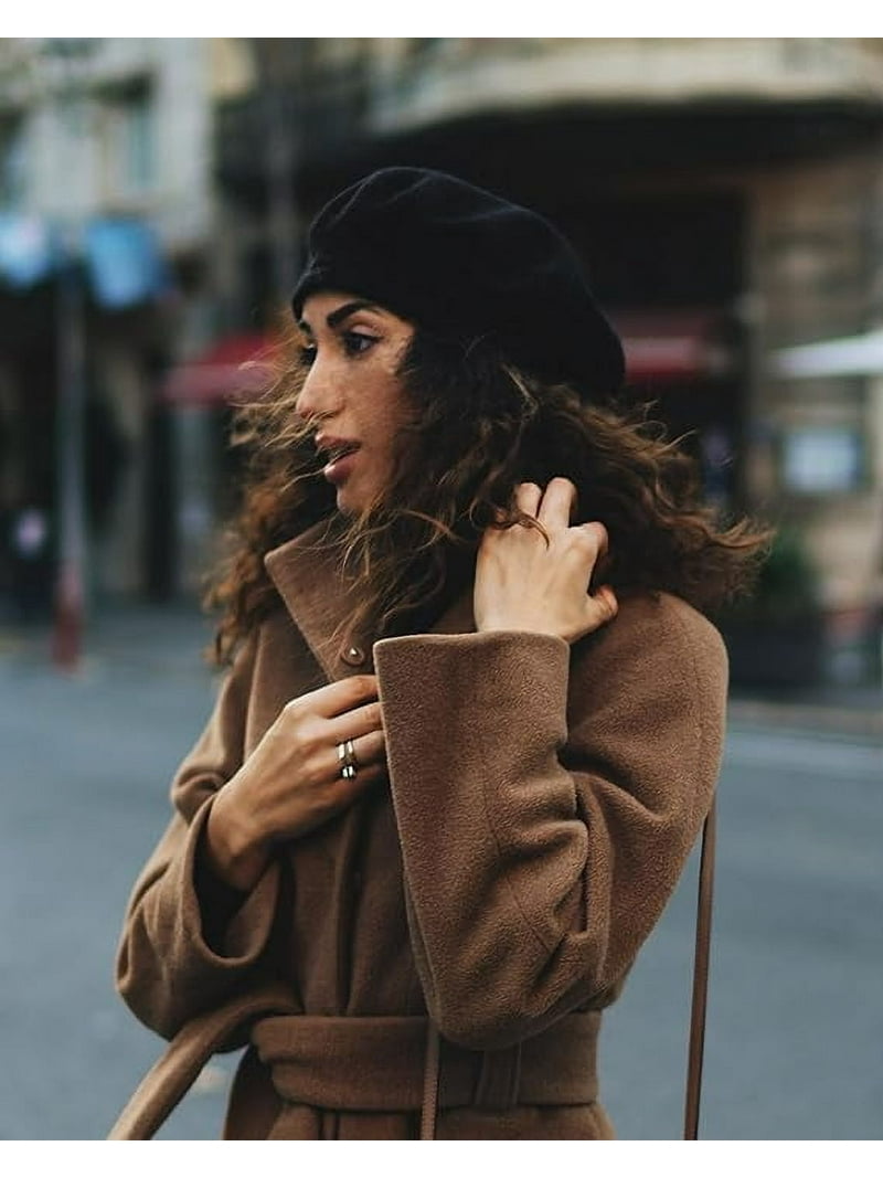 5999 Women Beret Hat French Wool Beanie Cap Classic Solid Color Autumn French Style Beret Hats for Women Knit Artist Hats Classic  main image 2