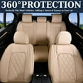 thumbnail image 6 of Coverado Front and Back Car Seat Covers Full Set, Waterproof Faux Leather Seat Protectors, Auto Interior Accessories Universal Fit Most Cars SUVs Pickup Trucks, Beige, 6 of 10