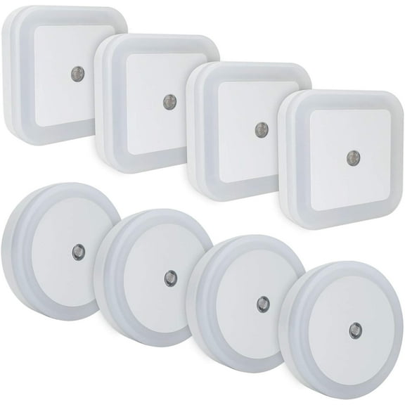 LINCO 8 Pack LED Night Light Plug-In with Auto Sensor, Plug In Night Lights Wall Lamp-T003