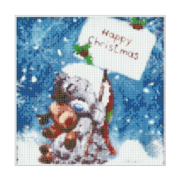 Mistaha 12*12 Inch Christmas DIY 5D Diamond Painting Kit Full Drill Diamond Painting Bear Pattern