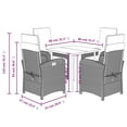 thumbnail image 4 of vidaXL 5 Piece Garden Dining Set with Cushions Brown Poly Rattan, 4 of 5