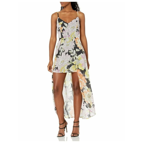 GUESS Womens Black Floral Spaghetti Strap Party Romper Size: XS