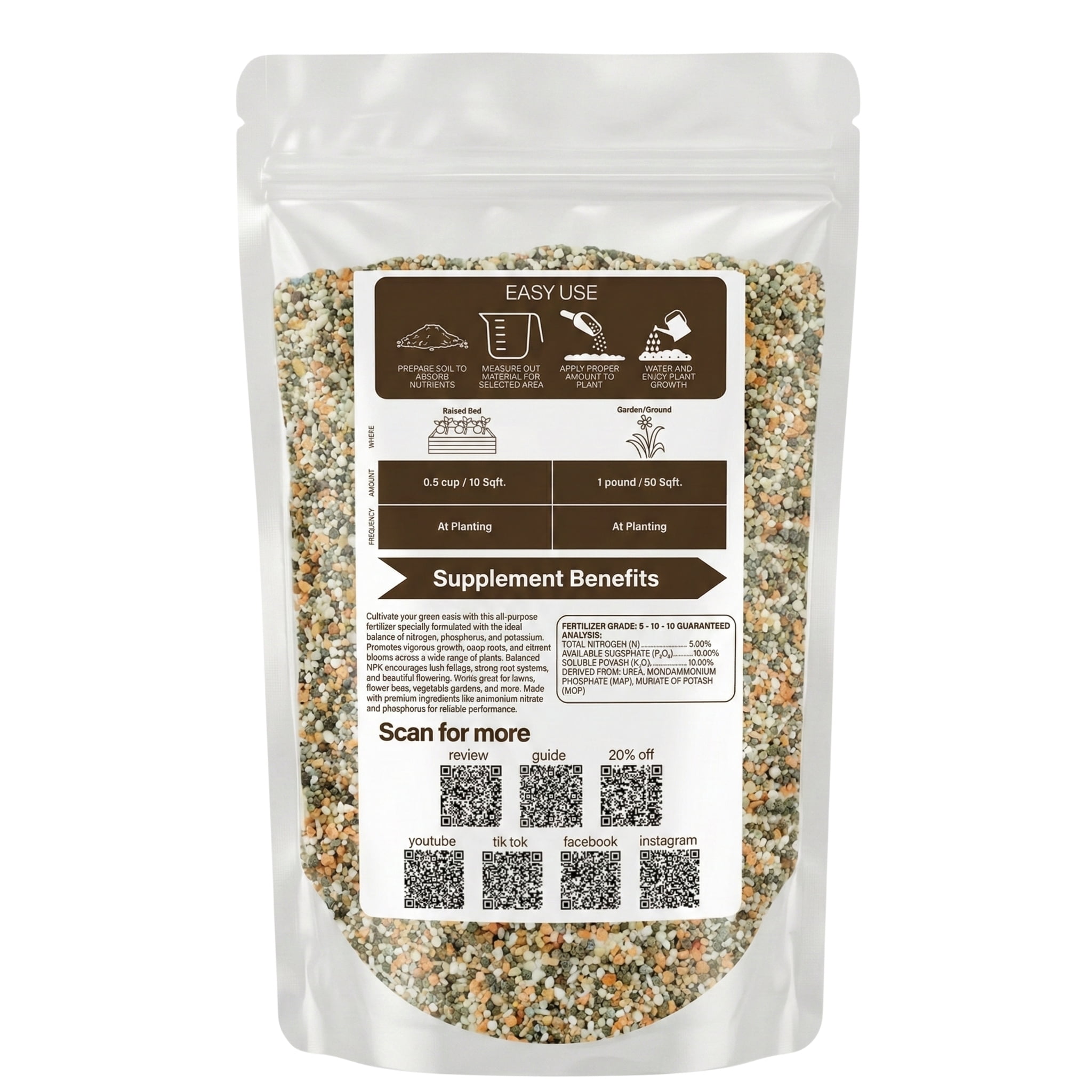Old Cobblers Farm™ Wicked Growth 5-10-10 Fertilizer - Multi-Use Fertilizer, 20lbs