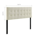 thumbnail image 6 of Modern Fabric Upholstered Full Panel Headboard in Ivory, 6 of 6