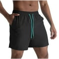 thumbnail image 2 of Athletic Works Men's&Big Men’s Jersey Knit Shorts Men Casual Faddish Solid Shorts With Pocket Elastic Waist Short Pants Outdoor Sweatpants Black XXXL, 2 of 5