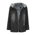 thumbnail image 3 of Brilliant Jean Jacket for Women Plus Size Denim Jackets Women's Spring 2025 Casual Hooded Winter Jacket To Keep Warm Ripped Distressed Coat Gray S, 3 of 4